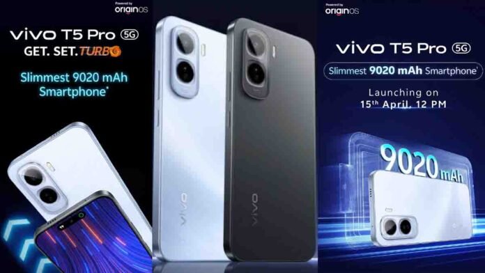 Vivo T5 Pro 5G smartphone with 9020mAh battery and 144Hz AMOLED display
