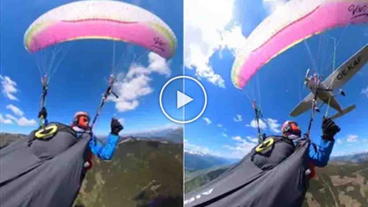 Austria Paraglider Accident : ಆಸ್ಟ್ರಿಯಾದಲ್ಲಿ ಭಯಾನಕ ಅಪಘಾತ: ಪ್ಯಾರಾಗ್ಲೈಡಿಂಗ್ ವೇಳೆ ವಿಮಾನ ಡಿಕ್ಕಿ, ಭೀಕರ ಘಟನೆಯ ವಿಡಿಯೋ ವೈರಲ್! 2 Austria paraglider accident where a woman survives after a Cessna 172 plane crashes into her parachute mid-air
