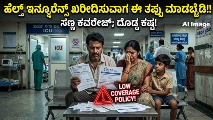 Family worried about hospital bills while choosing health insurance coverage in India