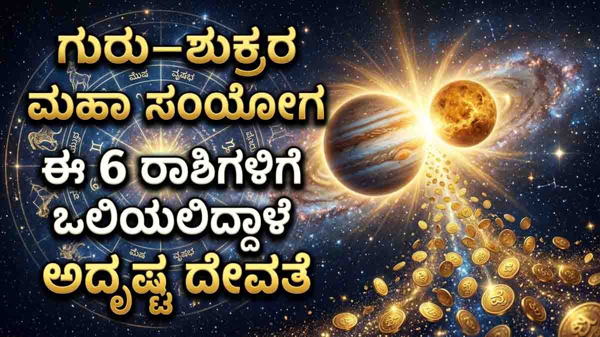 Lucky Zodiac Signs : ಮಿಥುನ ರಾಶಿಯಲ್ಲಿ ಗುರು-ಶುಕ್ರರ ಅಪರೂಪದ ಸಂಯೋಗ: ಜೂನ್ 2ರವರೆಗೆ ಈ 6 ರಾಶಿಯವರಿಗೆ ಒಲಿಯಲಿದ್ದಾಳೆ ಅದೃಷ್ಟ ದೇವತೆ! 2 Lucky zodiac signs receiving wealth success and fortune during Jupiter Venus conjunction in Gemini