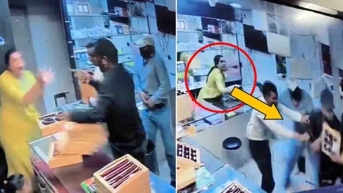 Brave Nashik woman confronts armed robbers during viral jewellery shop robbery incident