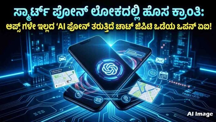 Futuristic OpenAI Smartphone with AI agents and next-generation mobile technology