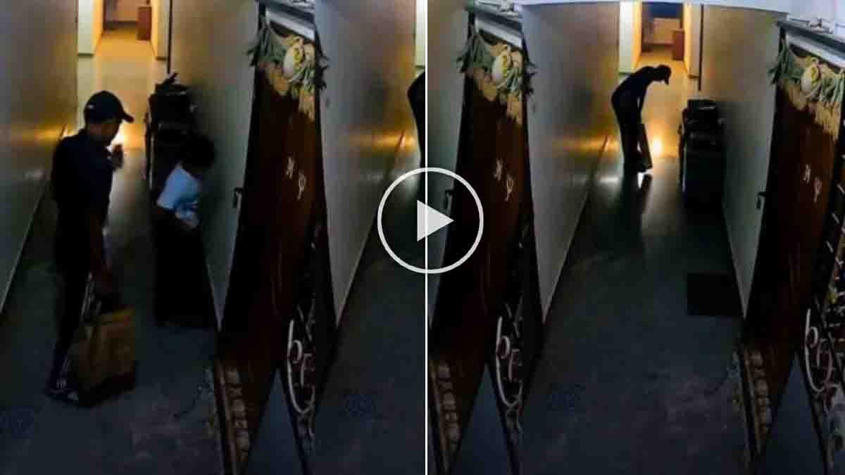 Blinkit delivery boy emotionally kissing cricket bat in viral CCTV video
