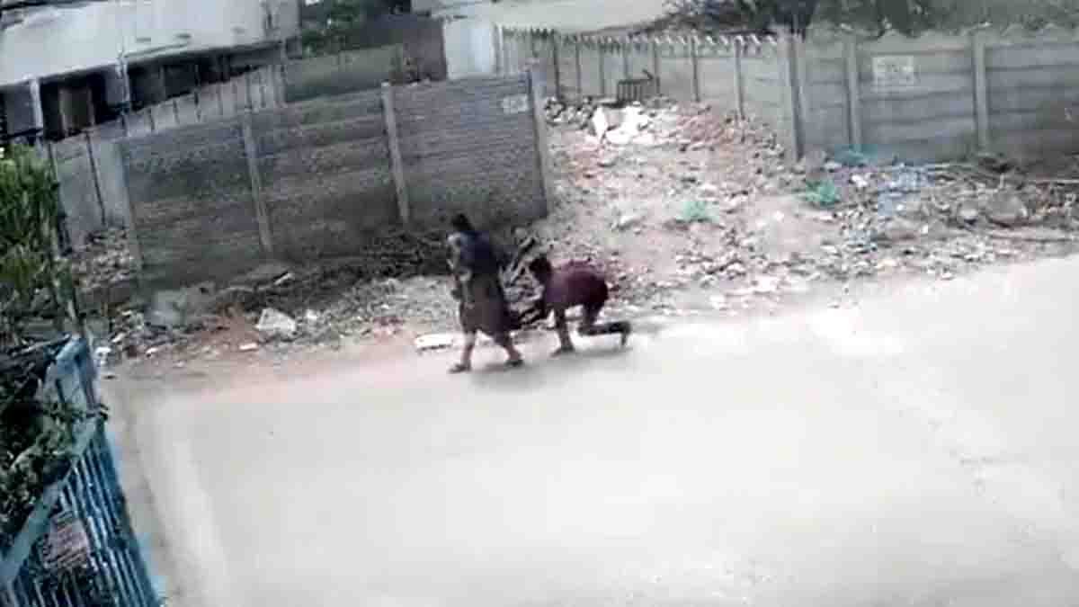 Hyderabad Woman Harassment incident captured on CCTV as youth targets woman carrying child in public