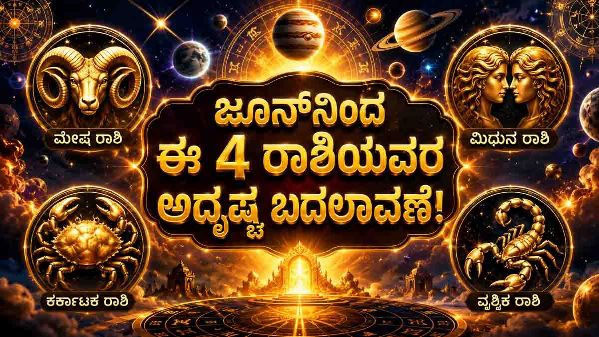 June Horoscope 2026 for Aries Gemini Cancer Scorpio zodiac signs with Rajyoga astrology predictions