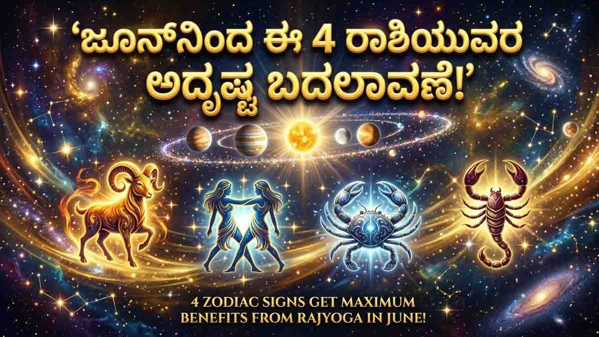 June Horoscope 2026 for Aries Gemini Cancer Scorpio zodiac signs with Rajyoga astrology predictions