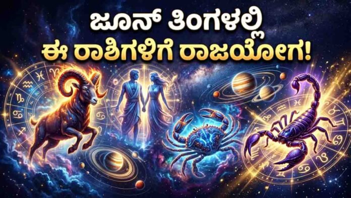 June Horoscope 2026 for Aries Gemini Cancer Scorpio zodiac signs with Rajyoga astrology predictions