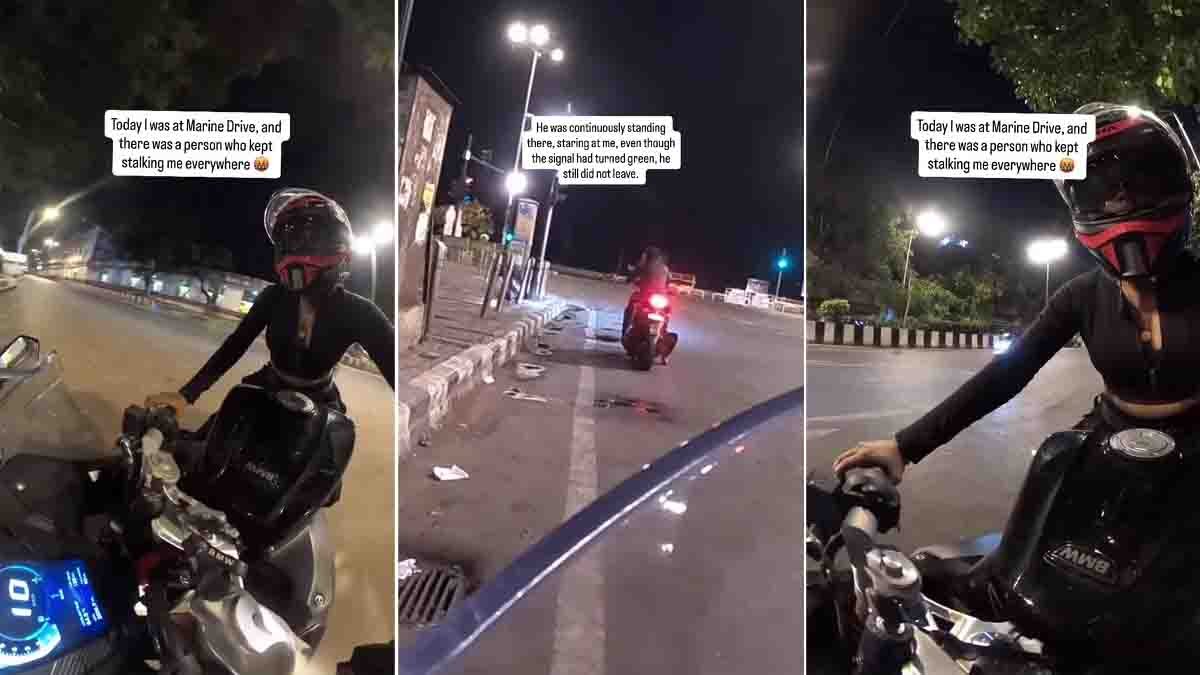 Mumbai Marine Drive Harassment Incident Involving Female Biker Goes Viral