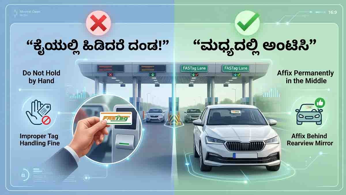 NHAI FASTag warning issued for drivers not fixing FASTag properly on car windshields