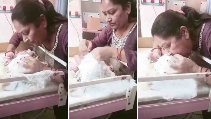 Saharanpur Doctor Dr Rooma reviving a newborn baby with mouth-to-mouth resuscitation in Uttar Pradesh hospital