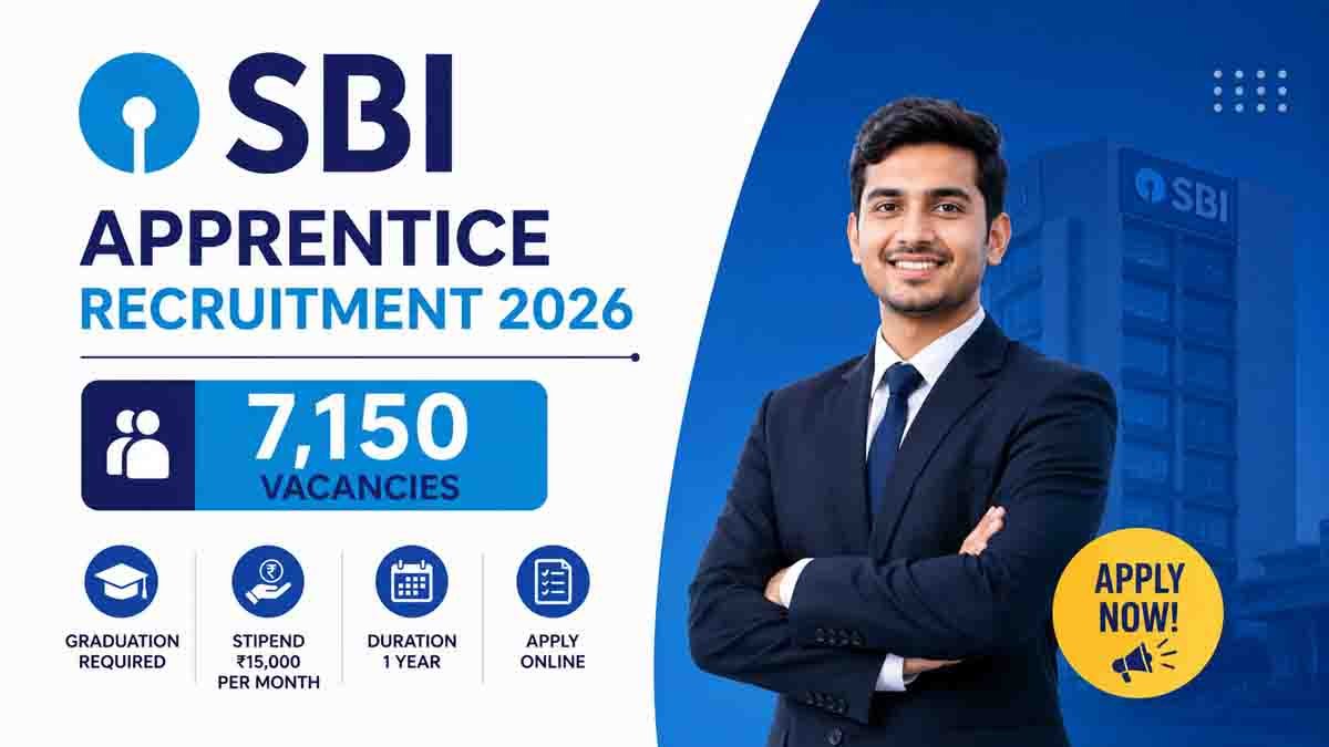 SBI Apprentice Recruitment 2026 notification for 7150 banking job vacancies across India
