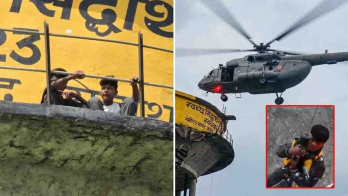 Siddharthnagar accident where youth fell from water tank during reels shooting and IAF rescue operation