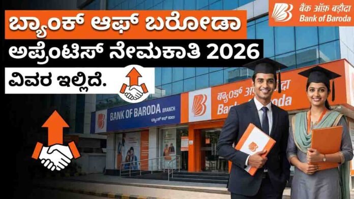 Bank of Baroda Apprentice Recruitment 2026 notification announcing 5000 apprentice vacancies across India with stipend and online application details.