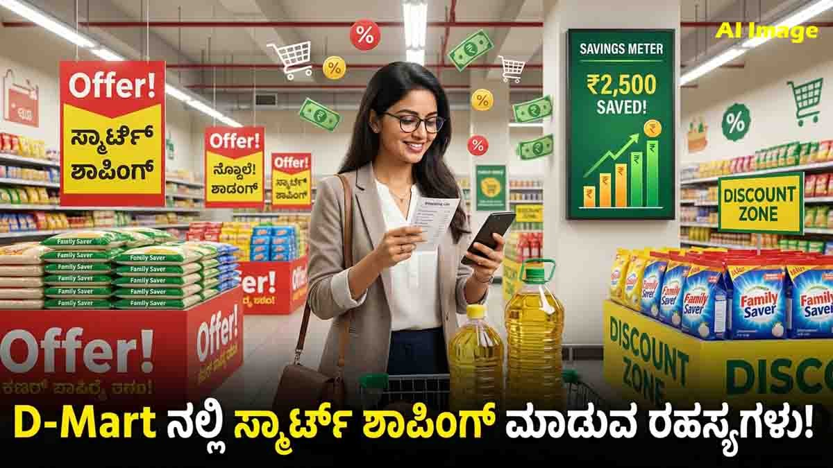 D-Mart Shopping Tips : ಯಾರಿಗೂ ತಿಳಿಯದ ಈ 7 ಸೀಕ್ರೆಟ್ ಟಿಪ್ಸ್ ಫಾಲೋ ಮಾಡಿದ್ರೆ ಹಣ ಉಳಿತಾಯ ಗ್ಯಾರಂಟಿ! 2 D-Mart Shopping Tips to save money on groceries, household essentials, bulk purchases, discounts, and special offers.