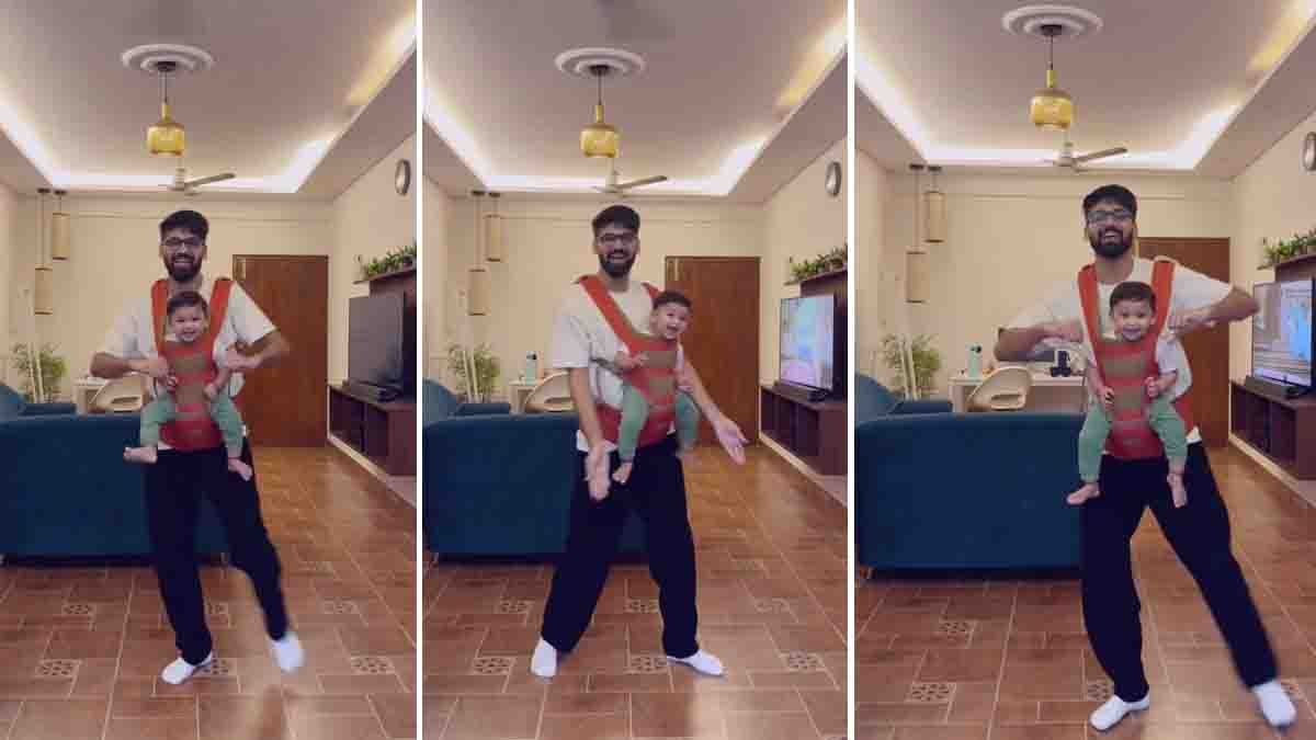 Father Daughter Dance Video : ಅಪ್ಪನ ಡ್ಯಾನ್ಸ್, ಪುಟಾಣಿಯ ಕ್ಯೂಟ್ ಸ್ಮೈಲ್ : ಇಂಟರ್ನೆಟ್ನಲ್ಲಿ ಸೆನ್ಸೇಷನ್ ಸೃಷ್ಟಿಸುತ್ತಿದೆ ಬೆಂಗಳೂರಿನ ಈ ವಿಡಿಯೋ! 1 Father daughter dance video showing a Bengaluru dad dancing with his baby daughter in a carrier during a viral Instagram reel