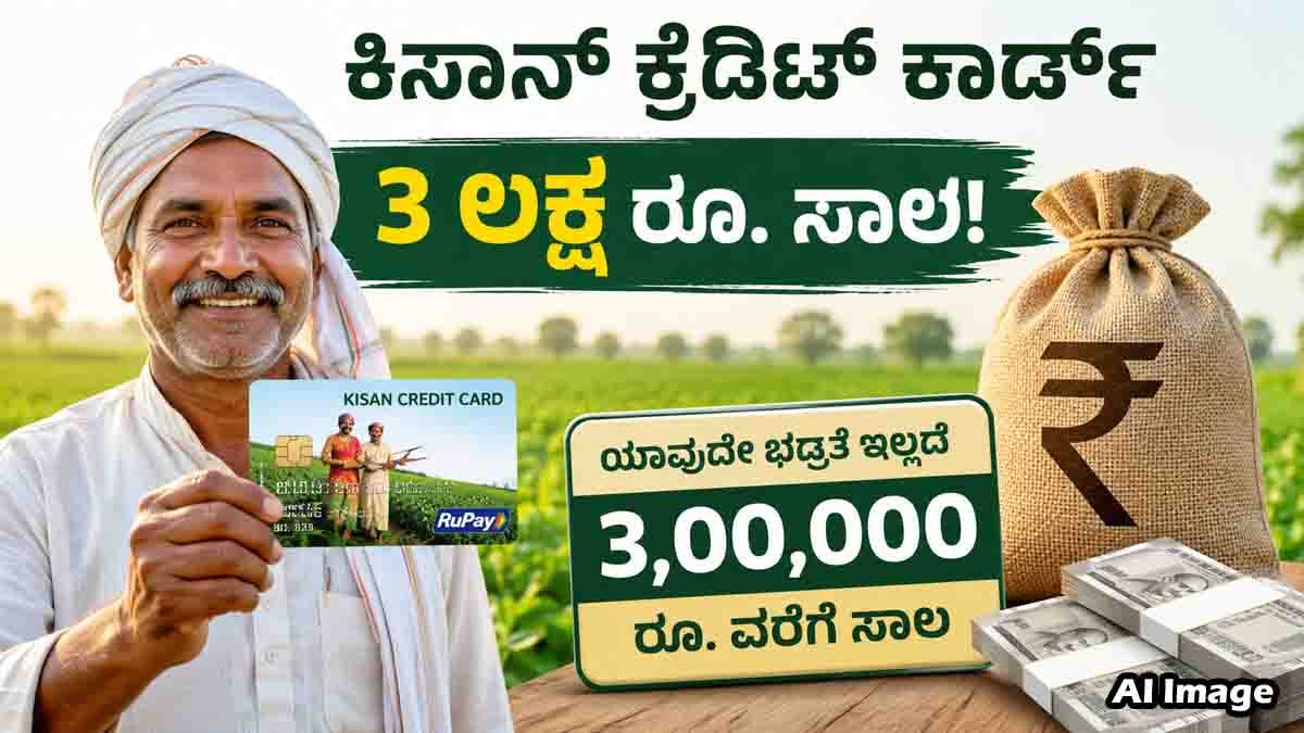 Farmer holding Kisan Credit Card with government-backed loan benefits up to ₹3 lakh without collateral