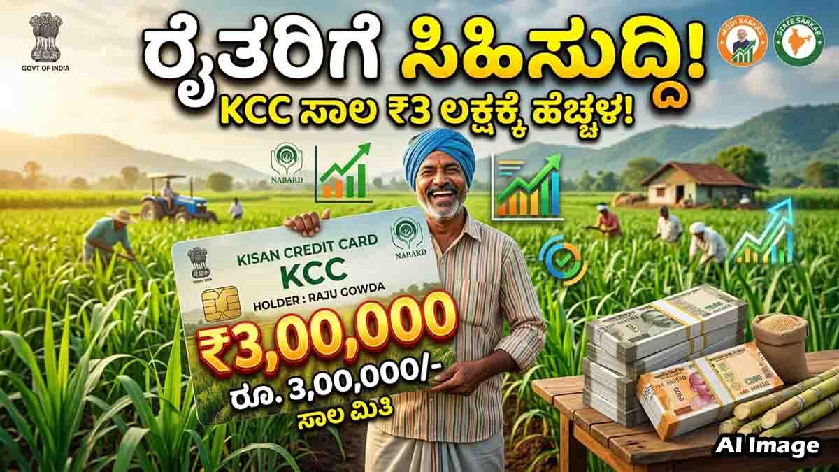 Farmer holding Kisan Credit Card with government-backed loan benefits up to ₹3 lakh without collateral