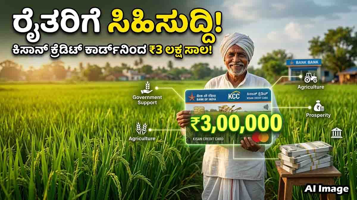 Farmer holding Kisan Credit Card with government-backed loan benefits up to ₹3 lakh without collateral