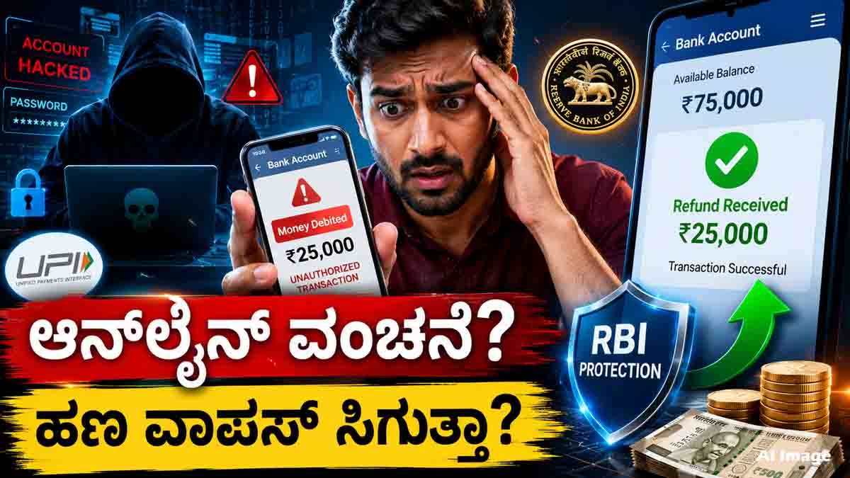 Online scam refund process showing cyber fraud victim recovering money through RBI guidelines and cyber crime complaint system