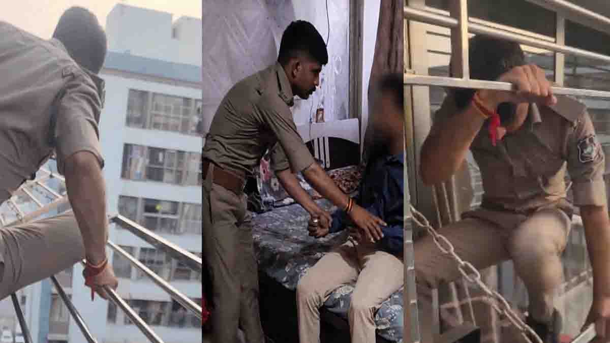 Surat Police Rescue : ಸೂರತ್ನಲ್ಲಿ ಕಿಟಕಿ ಮೂಲಕ ನುಗ್ಗಿ ಆತ್ಮ**ತ್ಯೆ ತಡೆದ ರಿಯಲ್ ಹಿರೋ ಕಾನ್ಸ್ಟೆಬಲ್! 2 Surat Police Rescue operation as a brave constable climbs a seventh-floor apartment grille to save a man who attempted suicide