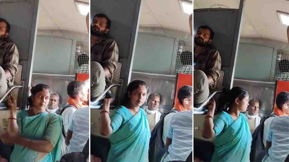 Women Mobile Theft on Train : ನೋಡೋಕೆ ಮುಗ್ಧೆ, ಆದ್ರೆ ಇವಳ ಕೈಚಳಕ ನೋಡಿದ್ರೆ ಶಾಕ್ ಆಗ್ತೀರಾ! ರೈಲಿನಲ್ಲಿ ಮಹಿಳೆಯ ಮೊಬೈಲ್ ಕಳ್ಳತನದ ವಿಡಿಯೋ ವೈರಲ್ 2 Women Mobile Theft on Train: A viral video captures a woman allegedly stealing a mobile phone from a sleeping passenger aboard a crowded train. Watch the shocking incident and learn essential train travel safety tips.