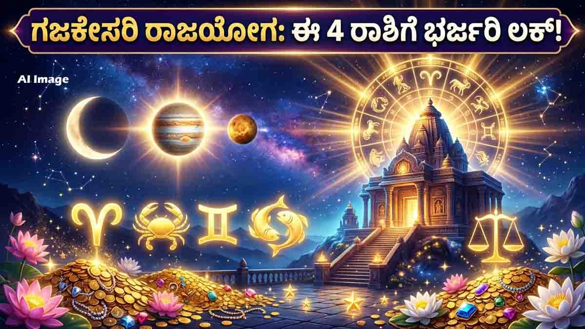Gajakesari Rajyoga July 2026 brings wealth, success, career growth, and happiness for the four luckiest zodiac signs.