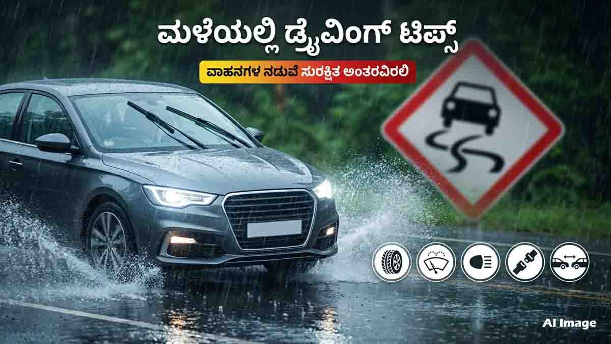 Monsoon driving tips: Follow these 10 essential rain safety rules for cars, including tyre checks, safe braking, headlights, speed control and road safety.