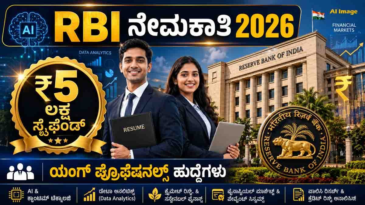 RBI Recruitment 2026 : ಆರ್ಬಿಐನಲ್ಲಿ ಭರ್ಜರಿ ಉದ್ಯೋಗಾವಕಾಶ; ತಿಂಗಳಿಗೆ 1.5 ಲಕ್ಷ ರೂ. ಸಂಬಳದ ಹುದ್ದೆಗೆ ಇಂದೇ ಅರ್ಜಿ ಹಾಕಿ! 11 RBI Recruitment 2026 notification for Young Professionals posts in AI, Data Analytics, Finance and Policy Research with ₹5 lakh monthly stipend.