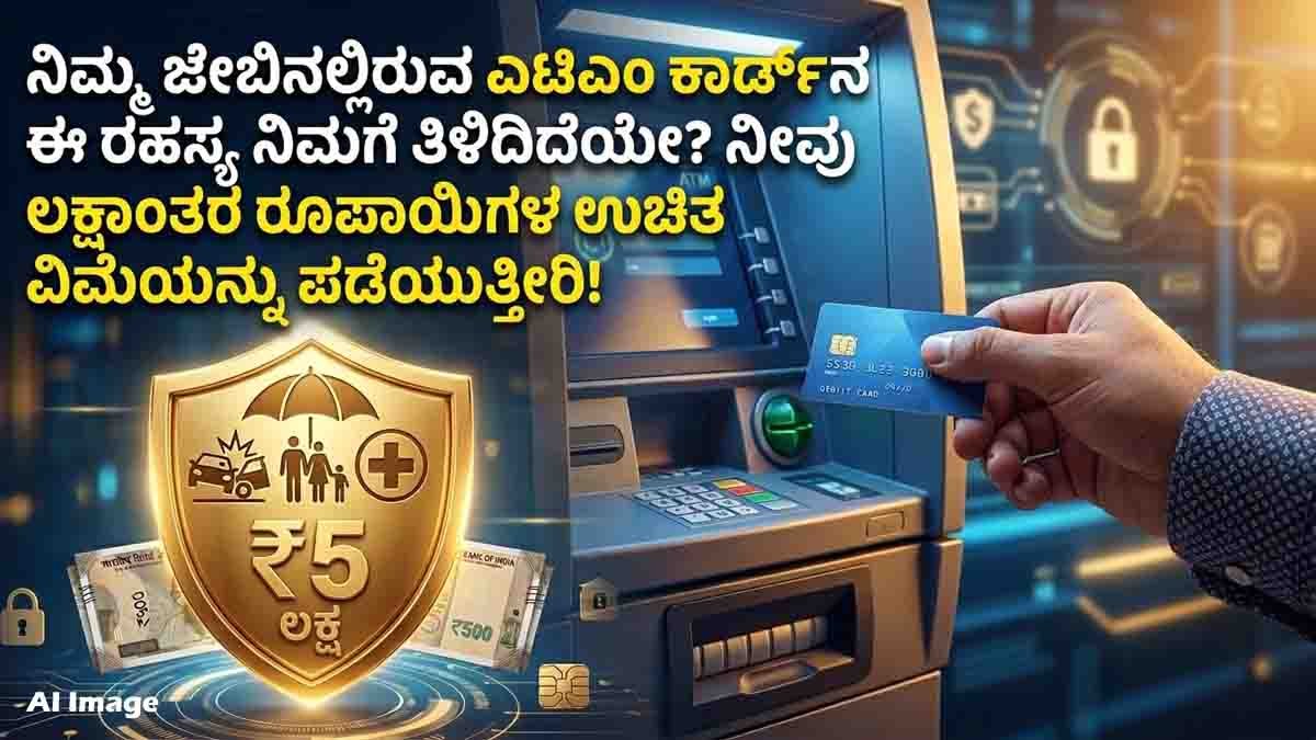 ATM Card Free Insurance : ನಿಮ್ಮ ಎಟಿಎಂ ಕಾರ್ಡ್ನಲ್ಲಿ ರೂ. 5 ಲಕ್ಷದವರೆಗೆ ಉಚಿತ ವಿಮೆ ಇದೆಯೆಂದು ನಿಮಗೆ ಗೊತ್ತೇ? ಕ್ಲೈಮ್ ಮಾಡುವುದು ಹೇಗೆ? ಇಲ್ಲಿದೆ ಸಂಪೂರ್ಣ ಮಾಹಿತಿ 3 ATM Card Free Insurance offering up to ₹5 lakh accidental insurance cover for eligible debit card holders in India.