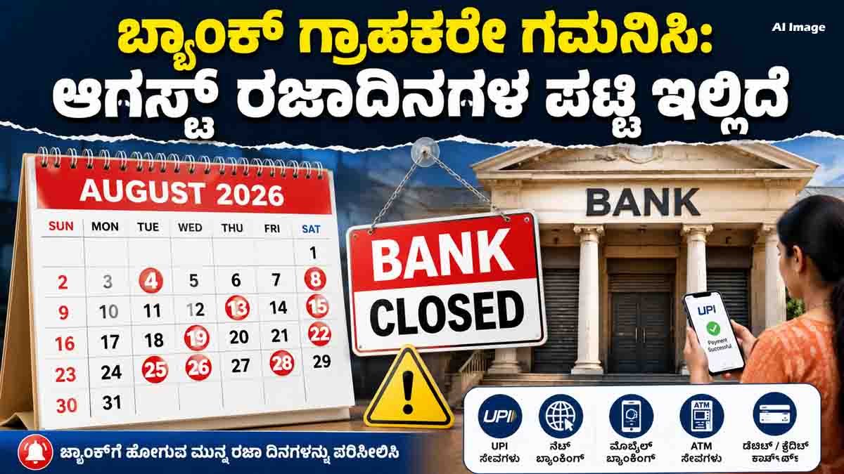 August Bank Holidays 2026: RBI announces complete bank holiday list across India including Independence Day, Eid-e-Milad, Onam, Sundays and second & fourth Saturdays.