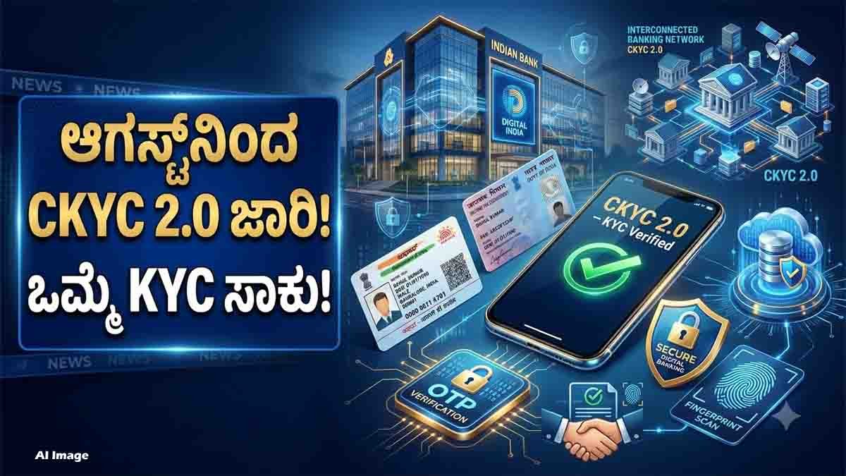 CKYC 2.0 banking update in India from August allowing one-time KYC with OTP-based verification and improved security.