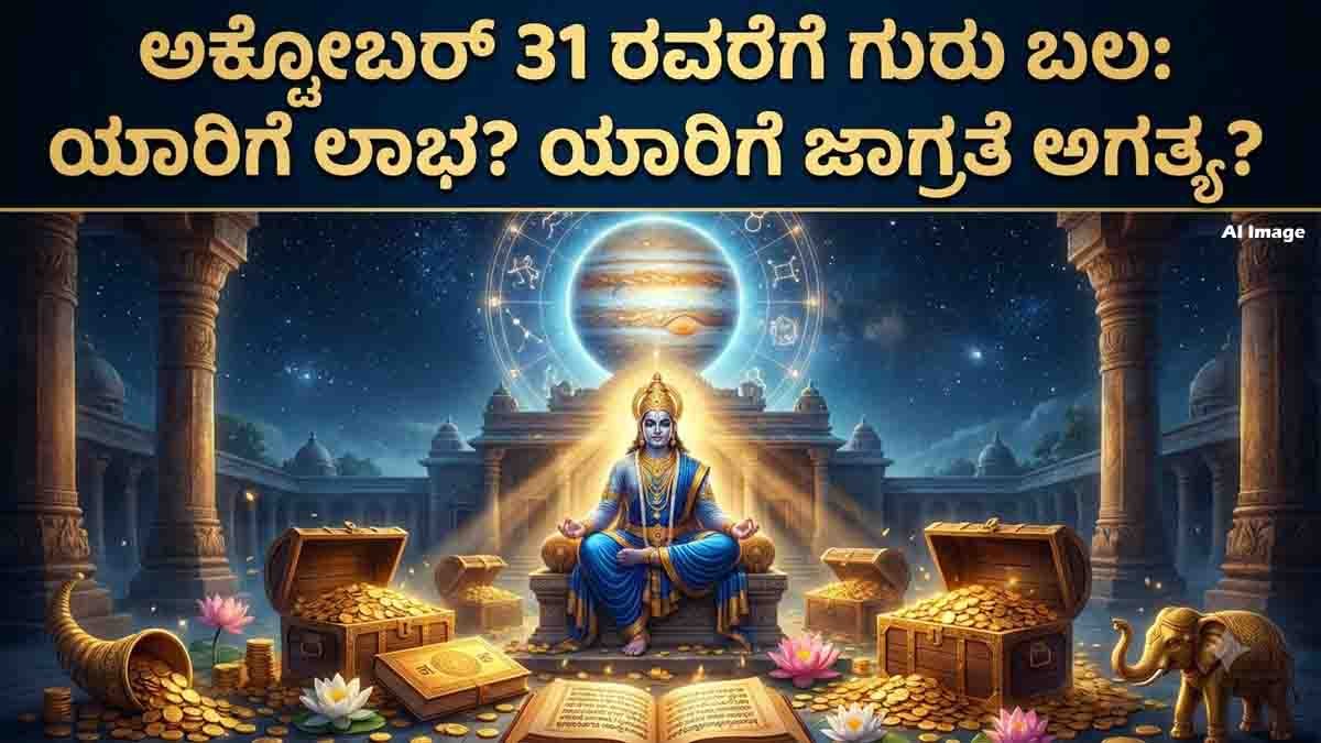 Financial Astrology prediction showing Jupiter's Kubera Yoga bringing wealth, prosperity, career growth, and financial success to lucky zodiac signs until October 31.