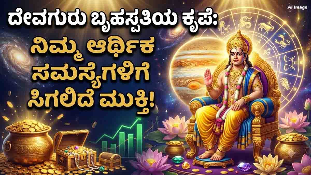 Financial Astrology prediction showing Jupiter's Kubera Yoga bringing wealth, prosperity, career growth, and financial success to lucky zodiac signs until October 31.