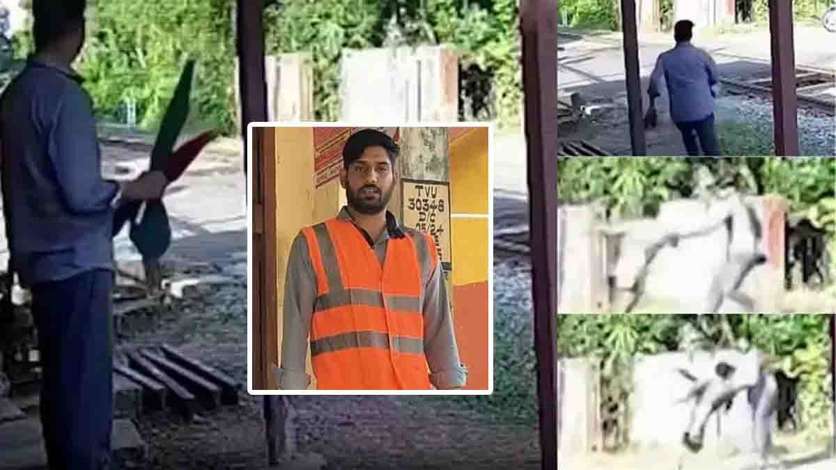 Tamil Nadu railway gatekeeper saves a man seconds before an express train hits him. Viral CCTV rescue video highlights the importance of railway safety.