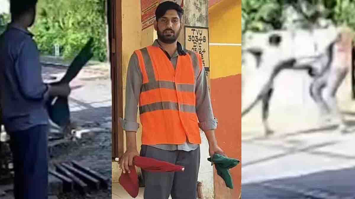 Tamil Nadu railway gatekeeper saves a man seconds before an express train hits him. Viral CCTV rescue video highlights the importance of railway safety.