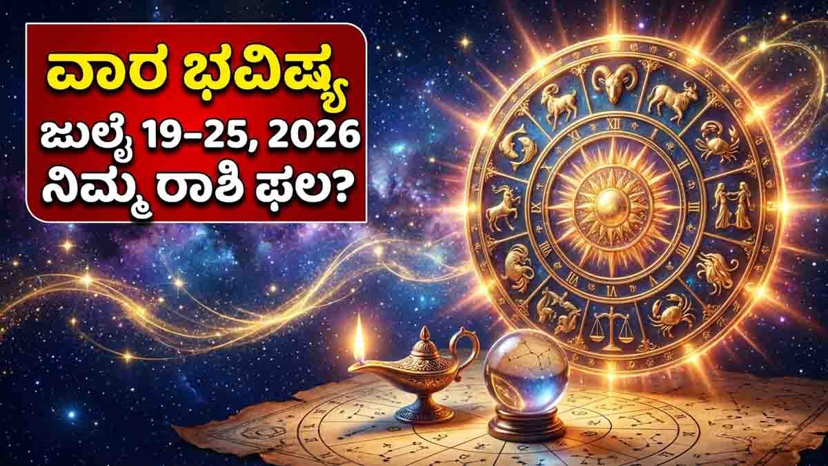 Weekly Horoscope (ಜುಲೈ 19-25, 2026): ಈ ರಾಶಿಯವರಿಗೆ ಹೊಸ ಉದ್ಯೋಗ, ಅನಿರೀಕ್ಷಿತ ಧನಲಾಭ! ನಿಮ್ಮ ರಾಶಿ ಫಲ ಹೇಗಿದೆ ನೋಡಿ 3 Weekly Horoscope July 19–25, 2026: Zodiac Predictions, Career, Love & Money Forecast