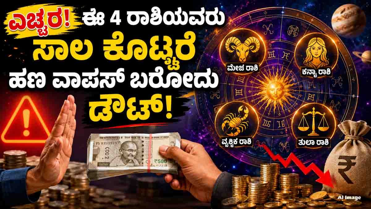 Financial astrology prediction highlighting Aries, Virgo, Scorpio and Libra with a warning to avoid lending money during current planetary transits.