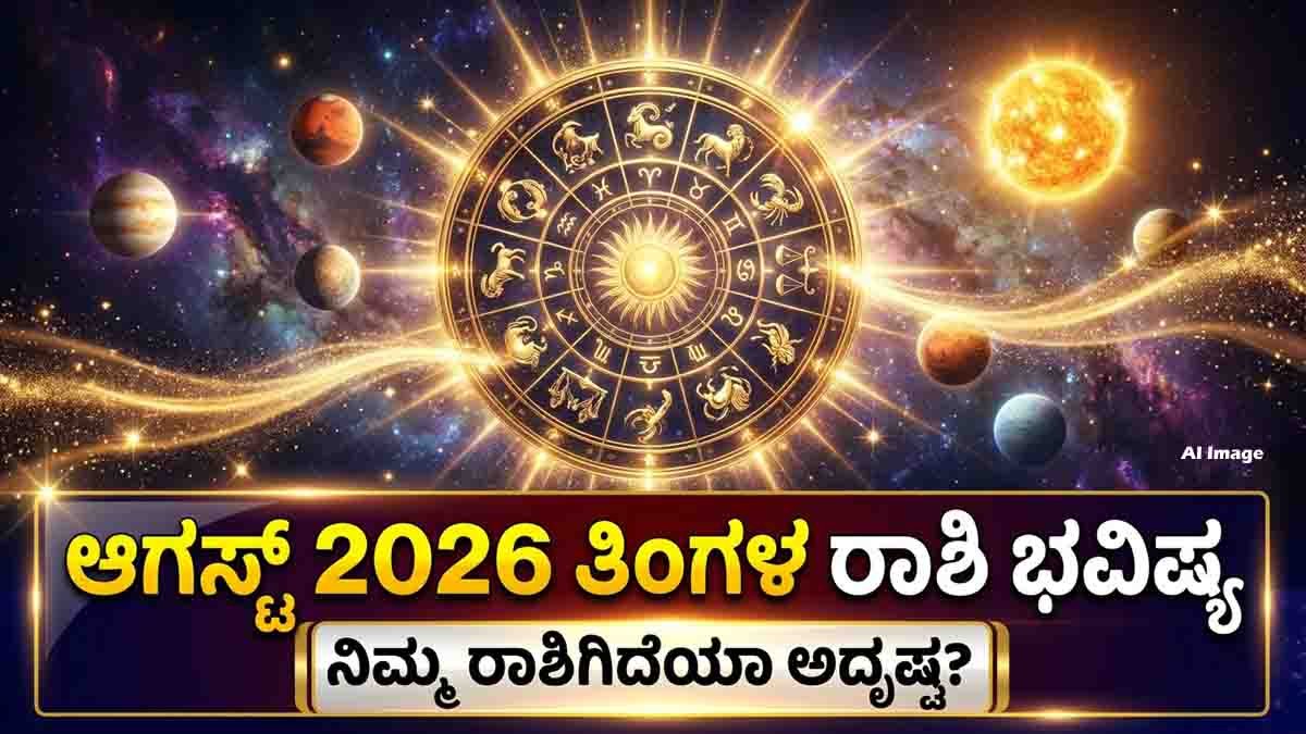 August Month Astrology : ಆಗಸ್ಟ್ 2 ರಿಂದ ಶುರುವಾಗಲಿದೆ ಈ ರಾಶಿಗಳ ಸುವರ್ಣಯುಗ! ಲಿಸ್ಟ್ನಲ್ಲಿ ನಿಮ್ಮ ರಾಶಿ ಇದೆಯಾ? 2 August month astrology 2026 showing four major planetary transits bringing wealth, career success, Raj Yoga, and good fortune to six lucky zodiac signs.