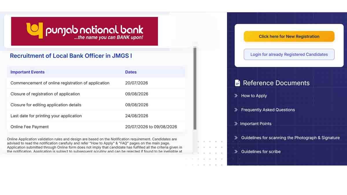 PNB Recruitment 2026 notification for 545 Local Bank Officer LBO vacancies with salary up to ₹85,920.