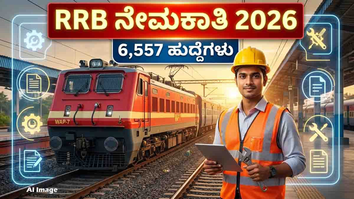 RRB Recruitment 2026 : ರೈಲ್ವೆಯಲ್ಲಿ 6,557 ಹುದ್ದೆಗಳ ಬೃಹತ್ ನೇಮಕಾತಿ! 10th, ITI, ಡಿಪ್ಲೊಮಾ ಪಾಸಾದವರಿಗೆ ಅವಕಾಶ, ಅರ್ಜಿ ವಿವರಗಳು..! 2 RRB Recruitment 2026 notification for 6,557 Technician Grade III vacancies across India with salary up to Rs. 29,200.