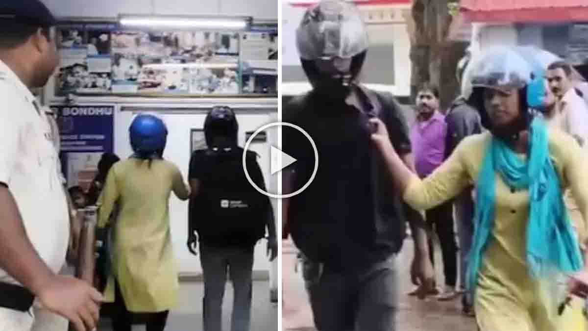 Woman constable viral video showing an off-duty police officer dragging an accused harasser to Khardah Police Station in West Bengal.