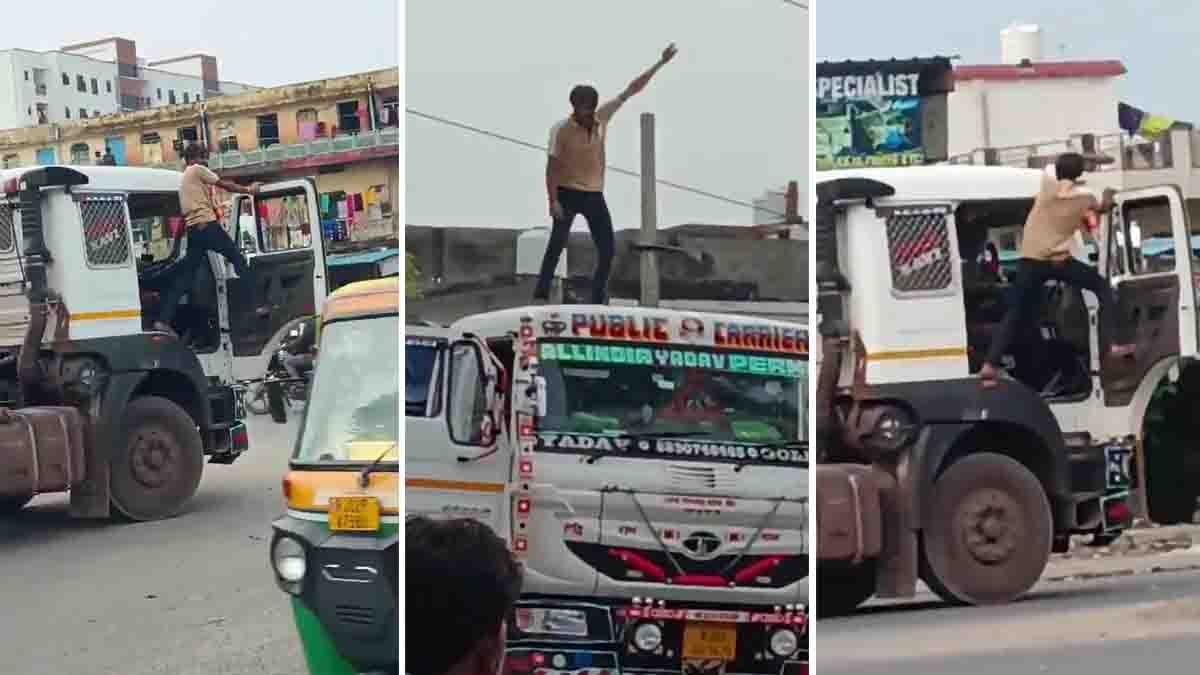 Driver Climbs Moving Truck in Rajasthan, Shocking Viral Video Goes Viral
