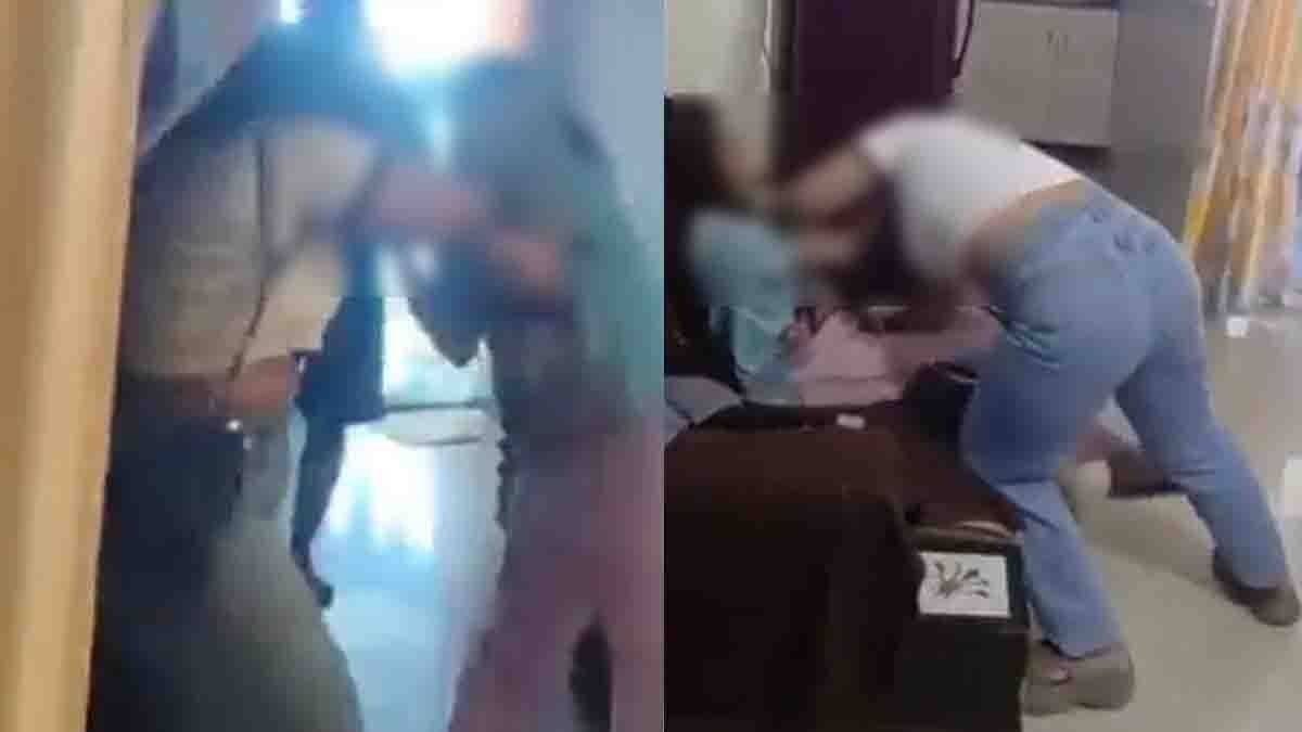 Gaur City viral video showing a wife confronting her husband at a Greater Noida apartment