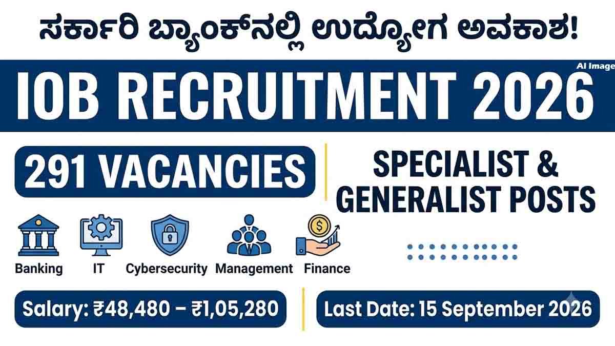 IOB Recruitment 2026: 291 Vacancies, Salary, Eligibility & Apply Online