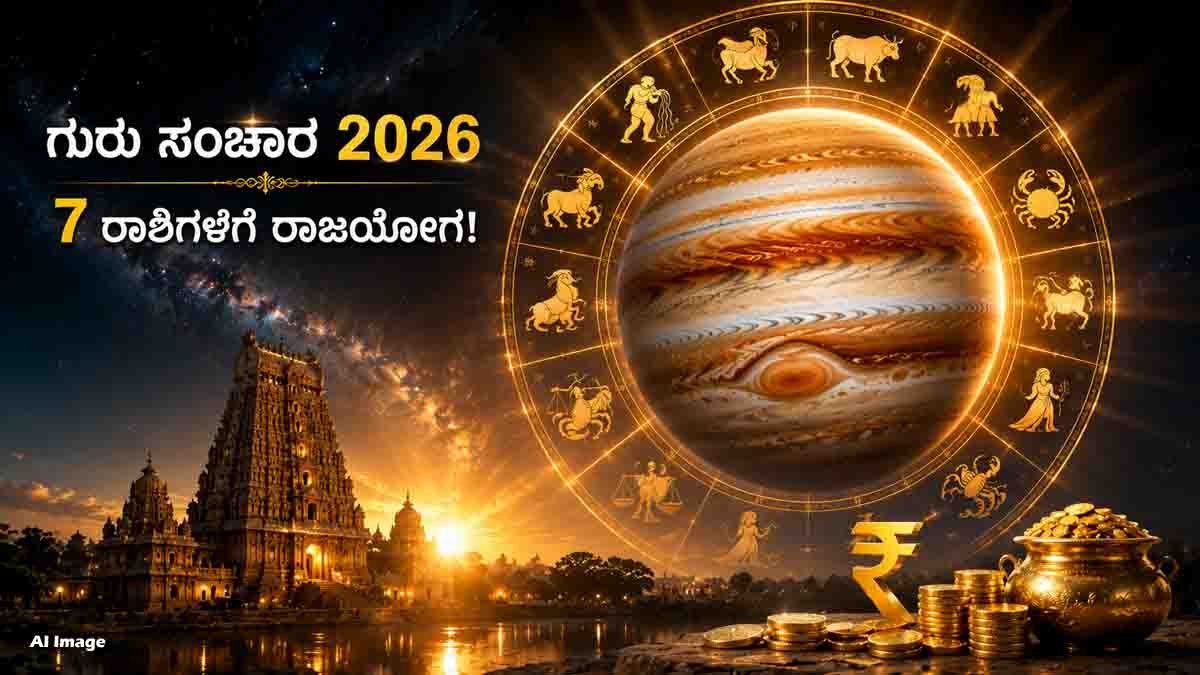 Jupiter Transit 2026 : ಗುರು ಬಲದಿಂದ ಬದಲಾಗಲಿದೆ ಇವರ ಹಣೆಬರಹ! ಆಗಸ್ಟ್ 22 ರಿಂದ 7 ರಾಶಿಯವರಿಗೆ ಮುಟ್ಟಿದ್ದೆಲ್ಲಾ ಚಿನ್ನ? 2 Jupiter Transit 2026 brings Rajyoga, wealth and career opportunities for 7 zodiac signs