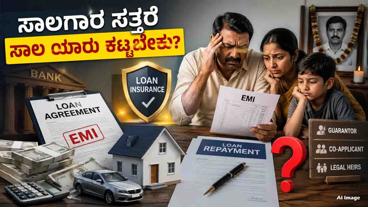 Loan Repayment : ಸಾಲಗಾರ ಮರಣಹೊಂದಿದರೆ ಬ್ಯಾಂಕ್ ಲೋನ್ ಮನ್ನಾ ಆಗುತ್ತಾ? ಉಳಿದ EMI ಕಟ್ಟುವವರು ಯಾರು? ಈ ಸುದ್ದಿ ಓದಿ…! 1 Loan Repayment after borrower death, showing EMI, bank loan, legal heirs, guarantor, co-applicant and loan insurance
