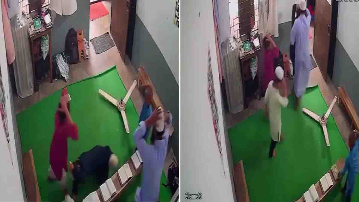 Madrasa ceiling fan accident as a ceiling fan falls on a child during Quran recitation