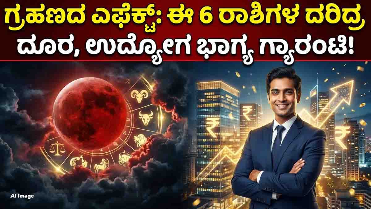 ಚಂದ್ರಗ್ರಹಣ 2026 (Moon Eclipse 2026): ಈ 6 ರಾಶಿಯವರಿಗೆ ಒಲಿಯಲಿದೆ ರಾಜಯೋಗ, ಭಾರಿ ಧನಲಾಭ ಮತ್ತು ಹೊಸ ಉದ್ಯೋಗ ಭಾಗ್ಯ! 1 Moon Eclipse 2026: 6 Zodiac Signs to Get Rajyoga, Money & Job Opportunities