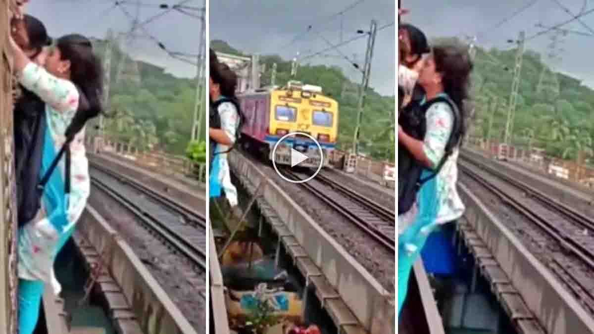 Mumbai Local Train Viral Video : ಪ್ರಾಣ ಪಣಕ್ಕಿಟ್ಟು ಮುಂಬೈ ಲೋಕಲ್ ಟ್ರೈನ್ ಹೊರಗೆ ನೇತಾಡಿದ ಮಹಿಳೆಯರು. ವೈರಲ್ ವಿಡಿಯೋ..! 1 Mumbai Local Train viral video showing women hanging outside a moving train