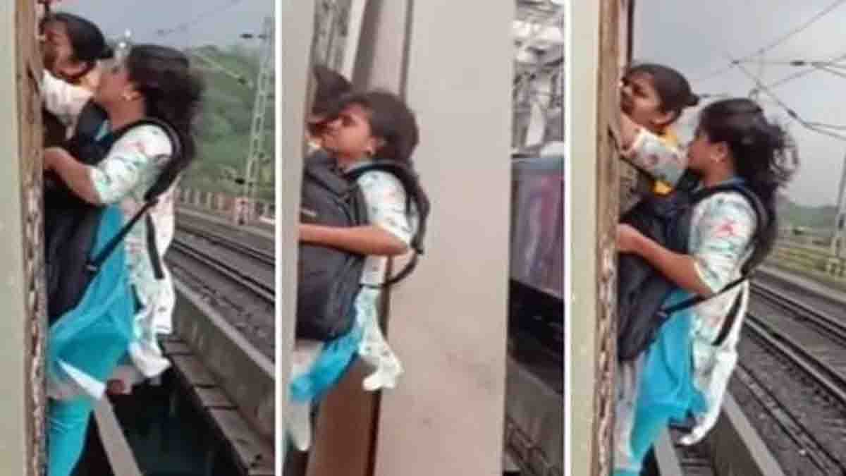 Mumbai Local Train Viral Video : ಪ್ರಾಣ ಪಣಕ್ಕಿಟ್ಟು ಮುಂಬೈ ಲೋಕಲ್ ಟ್ರೈನ್ ಹೊರಗೆ ನೇತಾಡಿದ ಮಹಿಳೆಯರು. ವೈರಲ್ ವಿಡಿಯೋ..! 2 Mumbai Local Train viral video showing women hanging outside a moving train